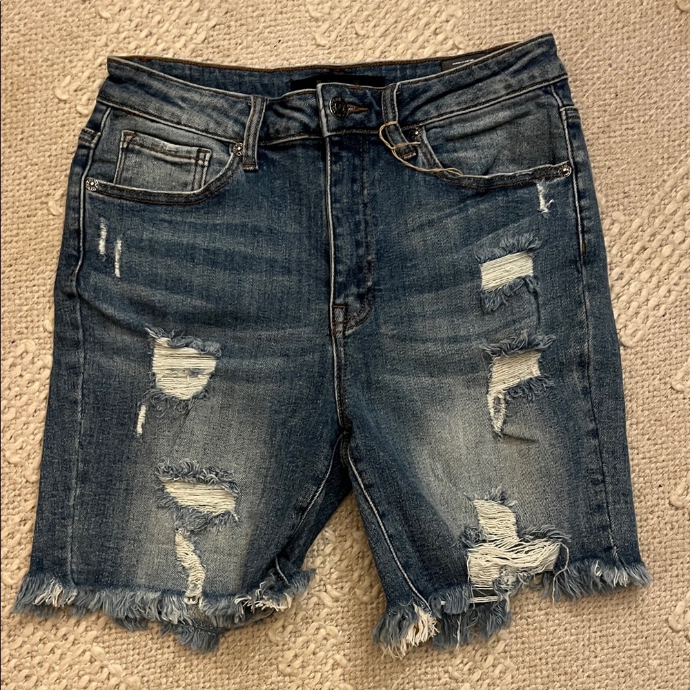 Stylish Distressed Denim Jean Shorts